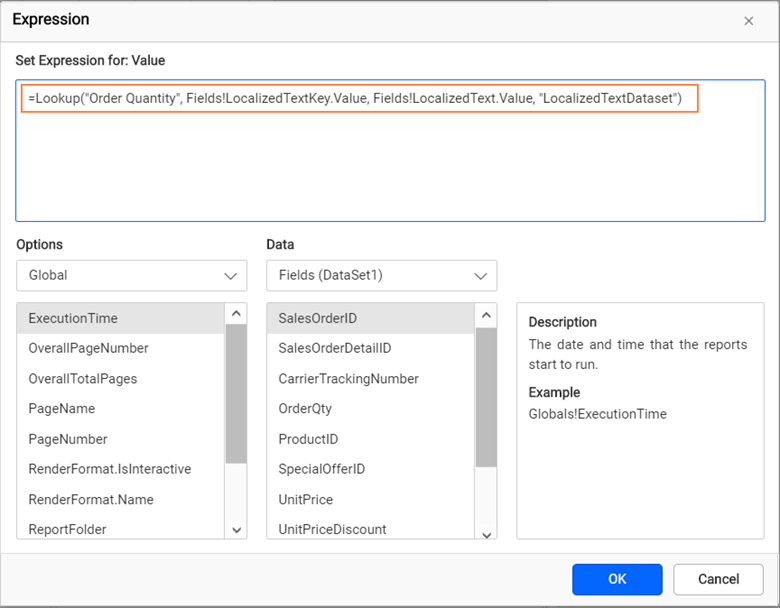 Expression with Lookup function.