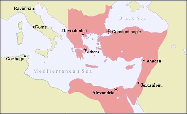 The Byzantine Empire in Year 476 AD