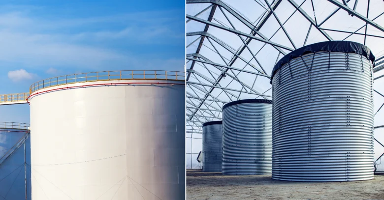 An image showing FRP tanks which we should not use.