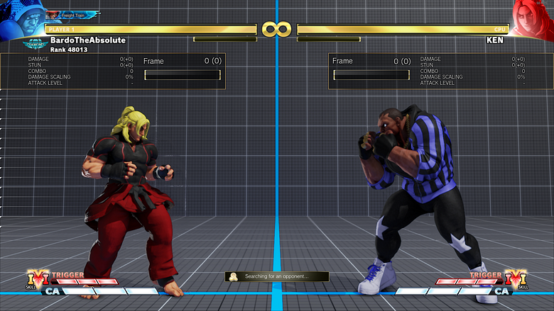 The user is able to use training mode while looking for opponents after using the fight request screen.