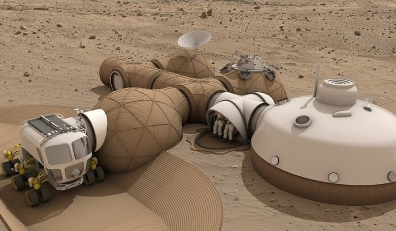 Usage of 3D printing technology for construction on Mars!