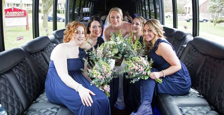 Wedding Photographer Brian Limoyo Bridal Party in Limousine