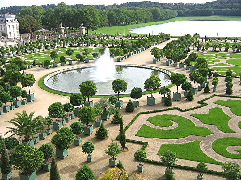 The Parterre of the Versailles Orangerie garden in France