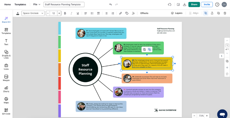 Screenshot of the Venngage software where you can make infographics with accessibility features