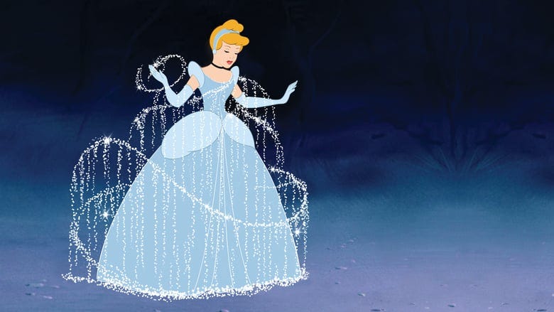 Cinderella in her magical ball gown.