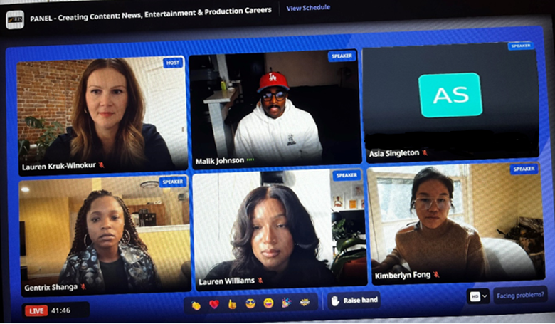 screenshot of the zoom call with each of the workshop’s participating media professionals