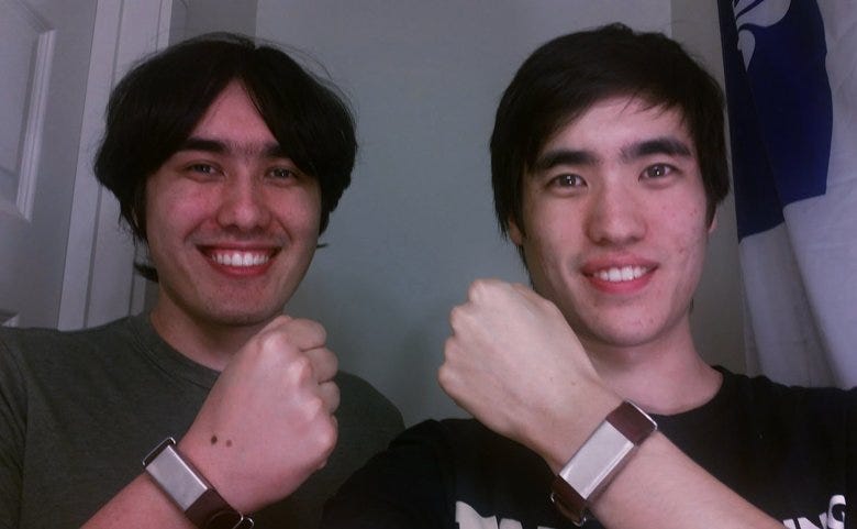 Brothers Jospeh and Matthew Toles wearing their bracelet