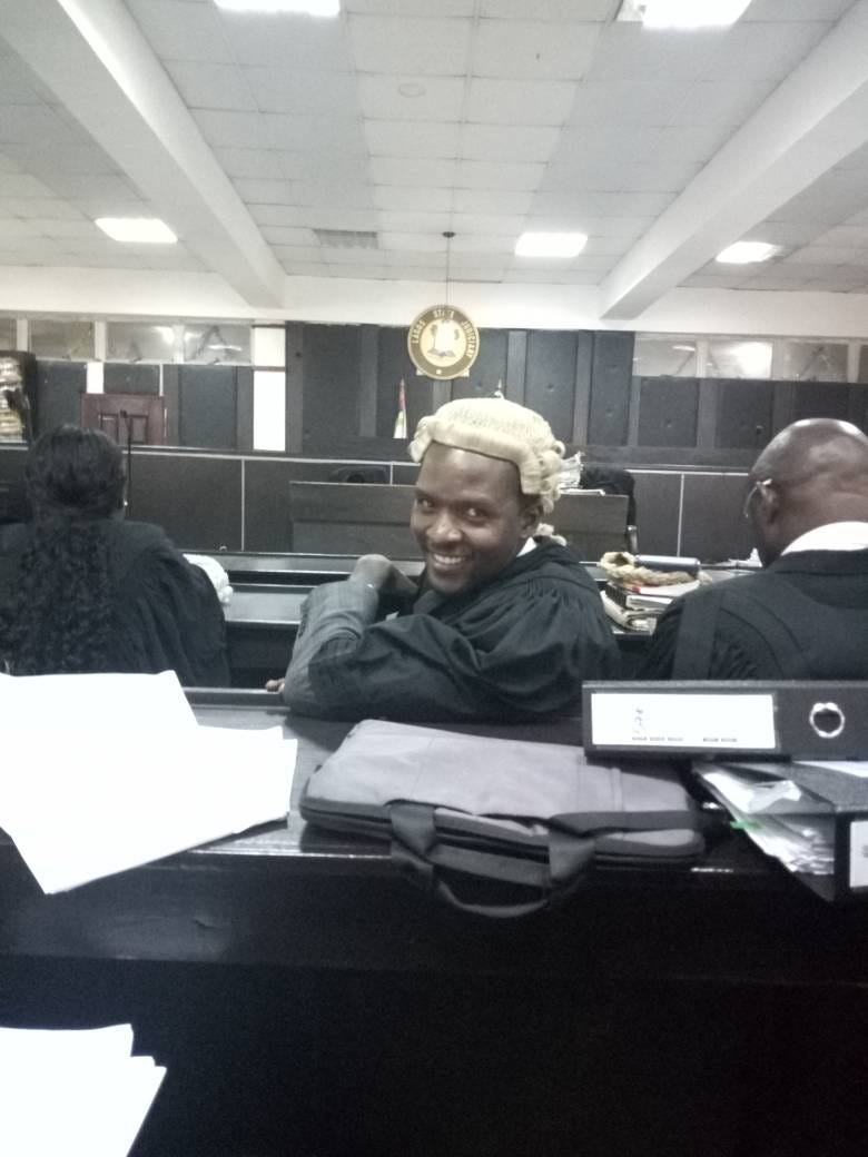 Author Seun Lari-Williams in a courtroom in Lagos, Nigeria
