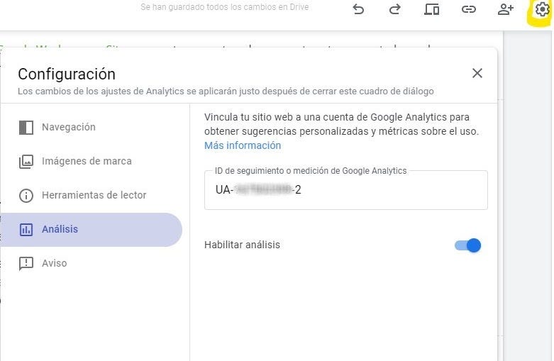 Analytics en Google Sites