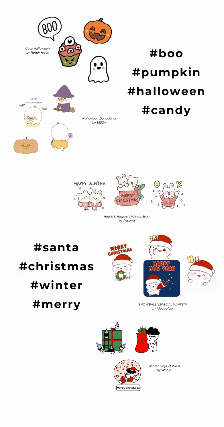 Halloween and christmas stickers on stipop