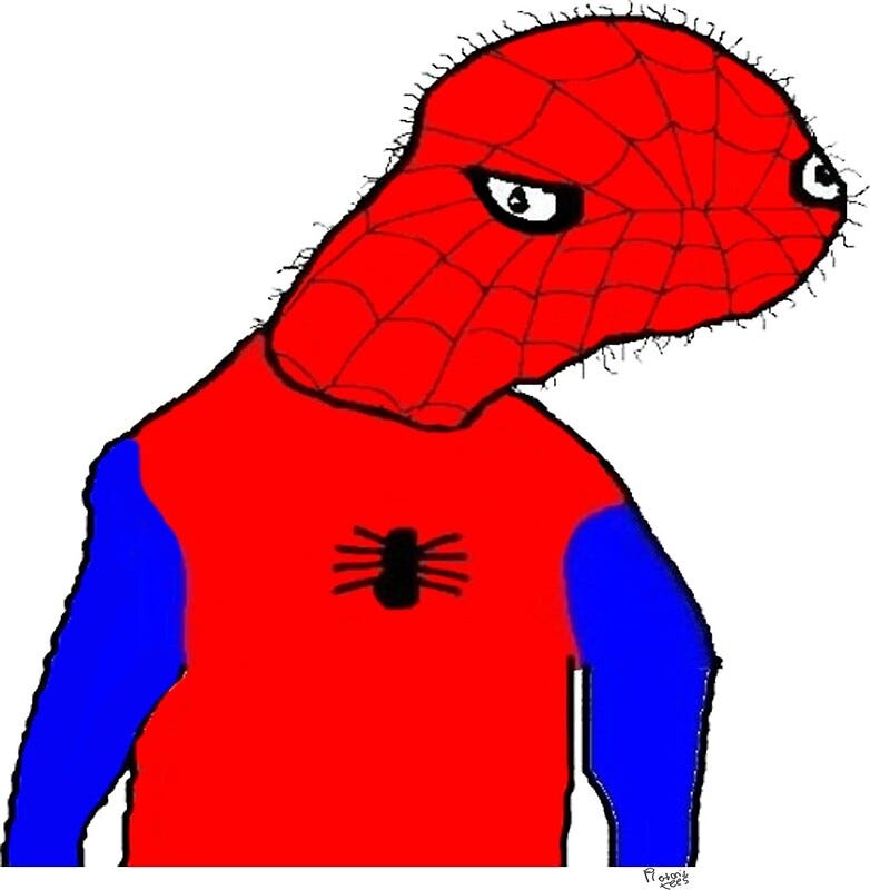 degen spiderman meme