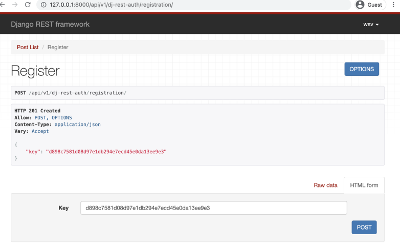 [SOLVED] dj-rest-auth/registration return http 204 no content