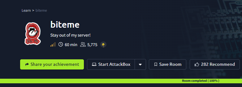 Biteme (THM) Tryhackme WriteUp Only Answer