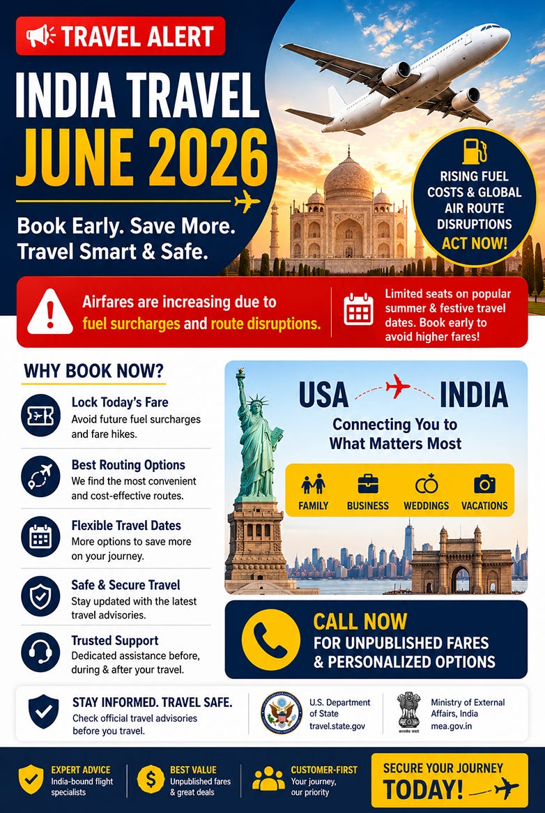USA to India Travel Update 2026: Why Booking Early Could Save You Mone USA to India Travel Update 2026: Why Booking Early Could Save You Mone