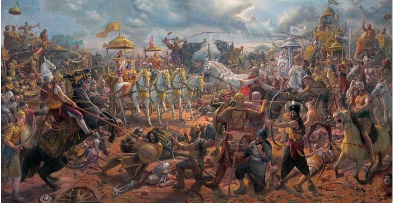 The battle at Kurukshetra