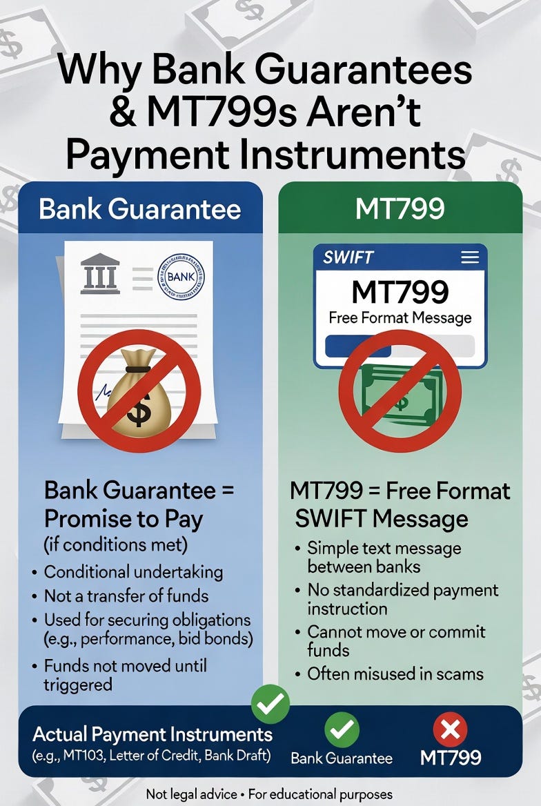 Cementing Global Commodity Deal: Why Bank Guarantees and MT799s Aren’t Payment Instruments