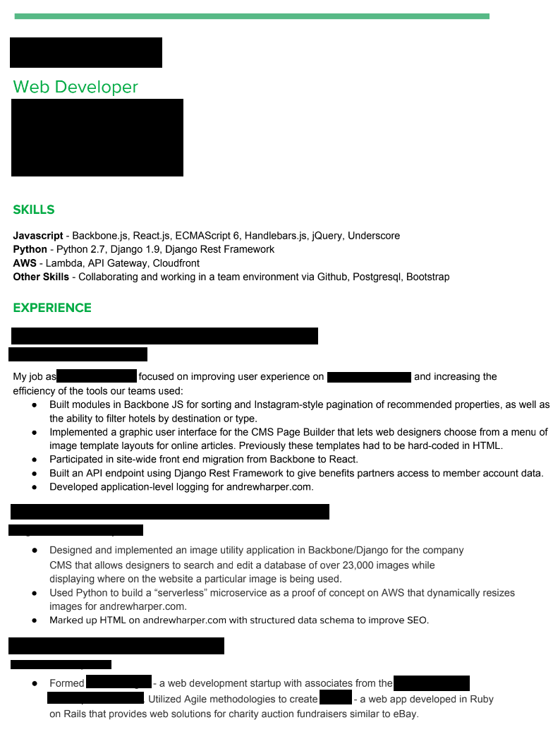 How To Avoid Getting Your Front End Developer Resume Thrown Out
