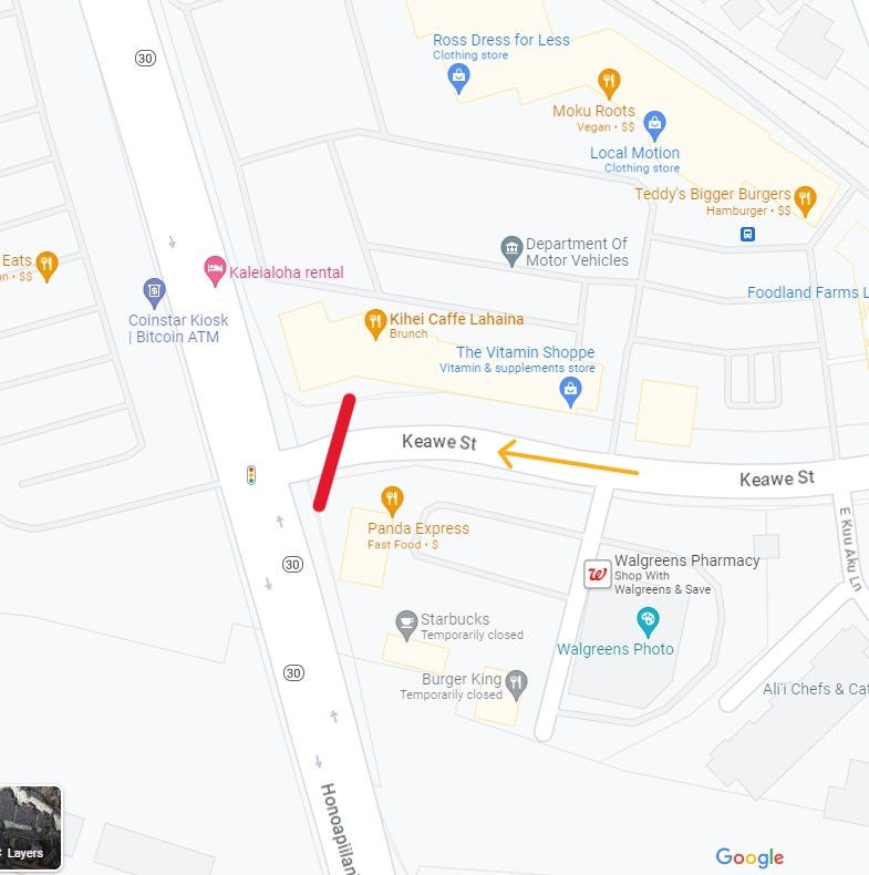 Map — Lahaina roadblock