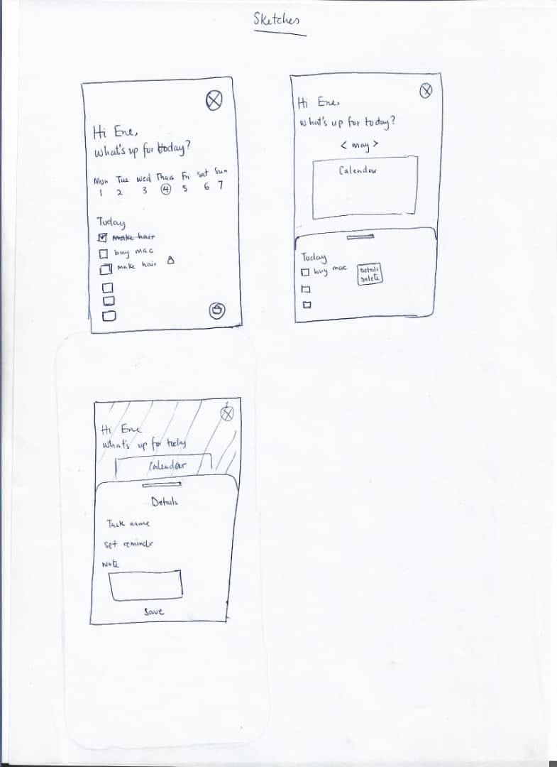 sketches of design solution