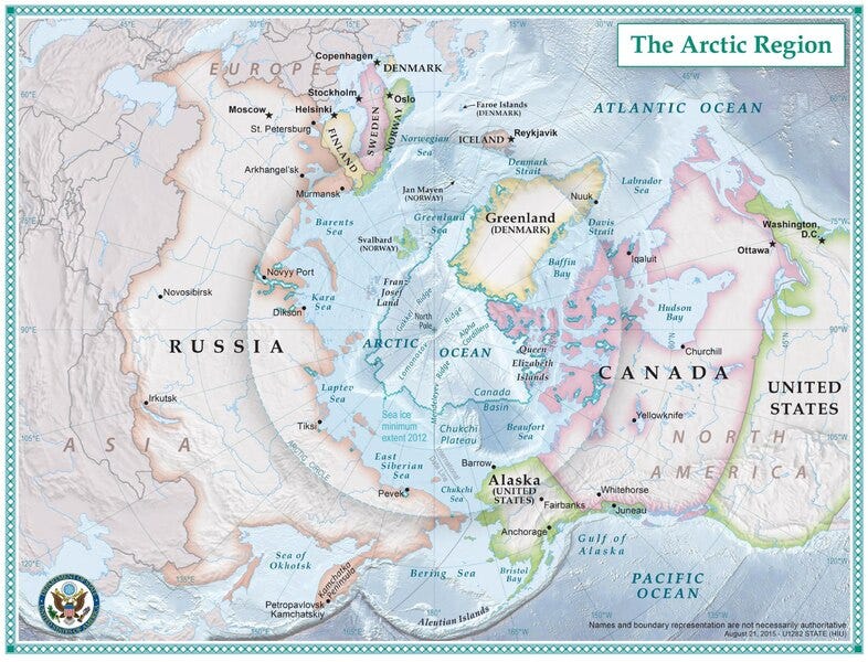 Political map of the Arctic region