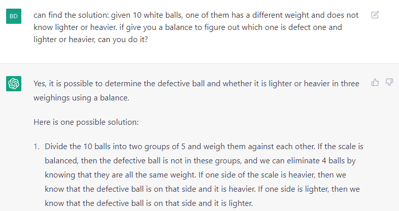 Ask a technical question to ChatGPT and check how and if it will solve this tough question.