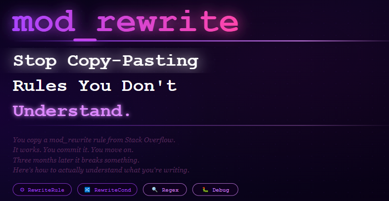 Apache mod_rewrite: Stop Copy-Pasting Rules You Don’t Understand