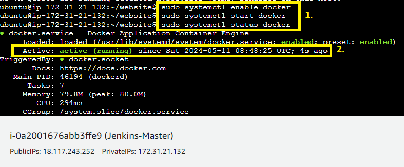 Docker Start & Docker Status