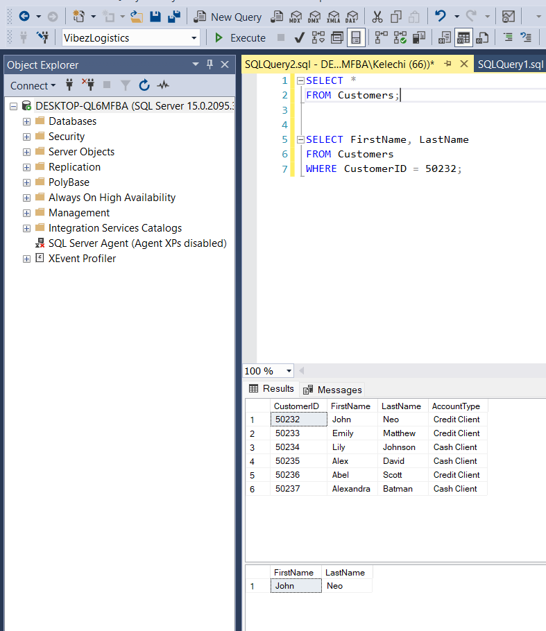 WHERE clause in SQL