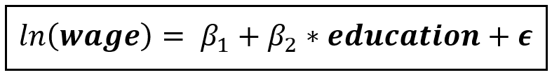 A model to estimate the effect of education on log of hourly wage