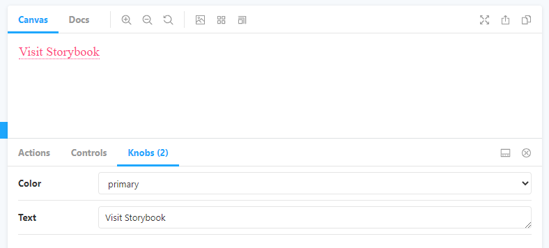 Storybook knobs addon interface