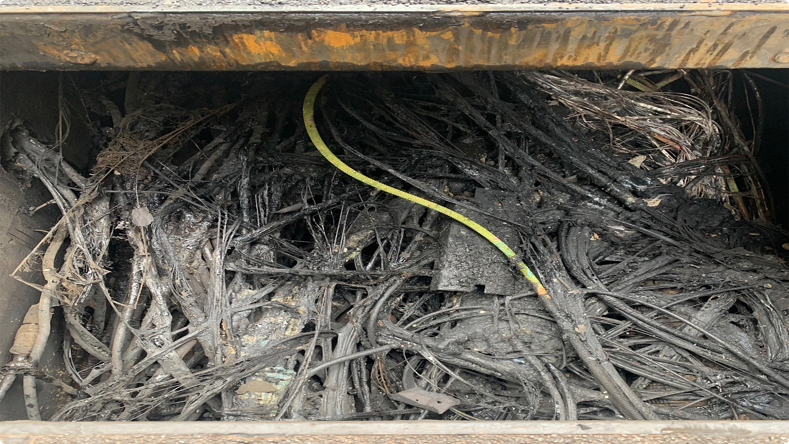 burnt fiber cables