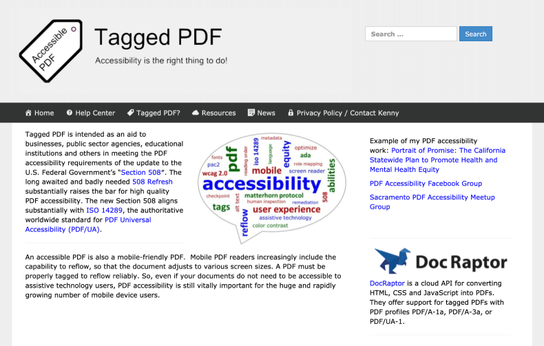 Tagged PDF’s interface.