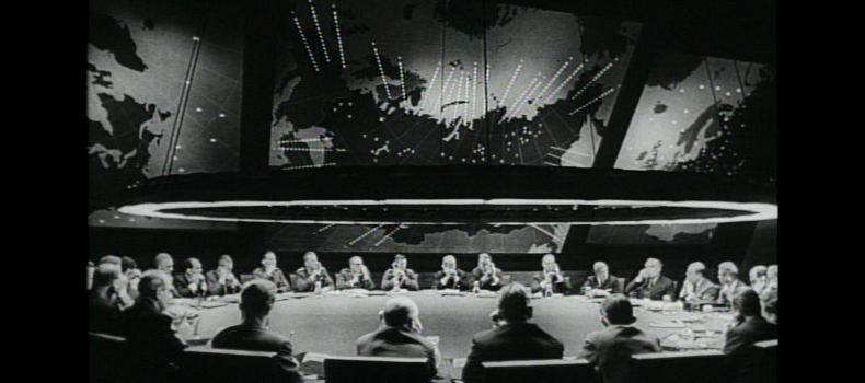 A scene from the war room from the 1963 film “Dr Strangelove”