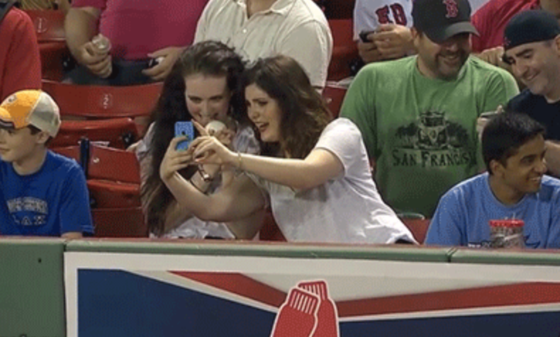 foul ball selfie