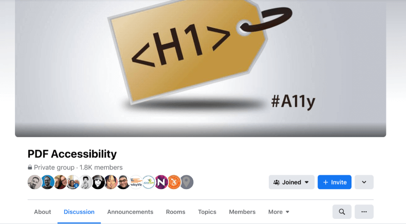 PDF Accessibility Facebook group.