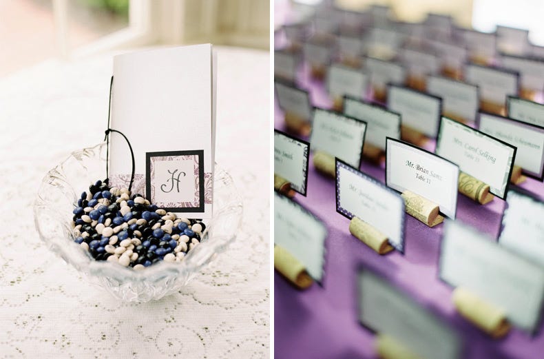 M&M's at a wedding with invitation, table placecards | www.ericruddphotography.com