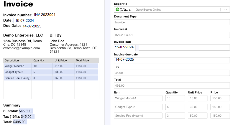 Add an Invoice in QuickBooks