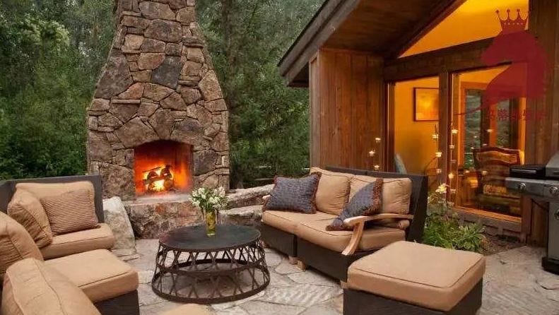 Backyard Fireplace Voo House