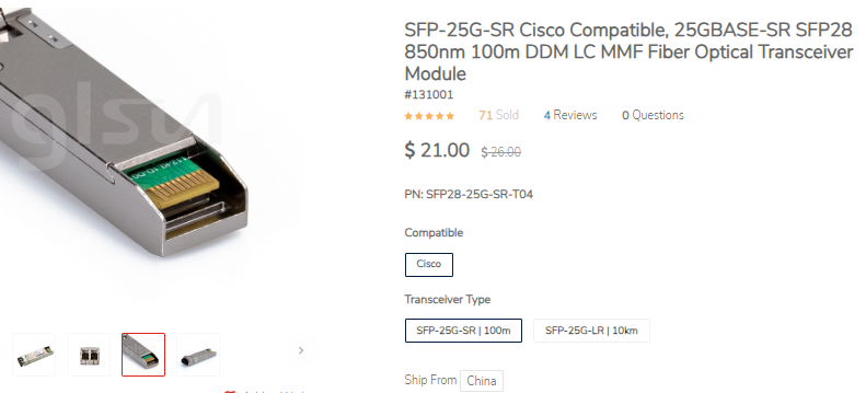 SFP28–25G-SR-S Optical Transceiver Module