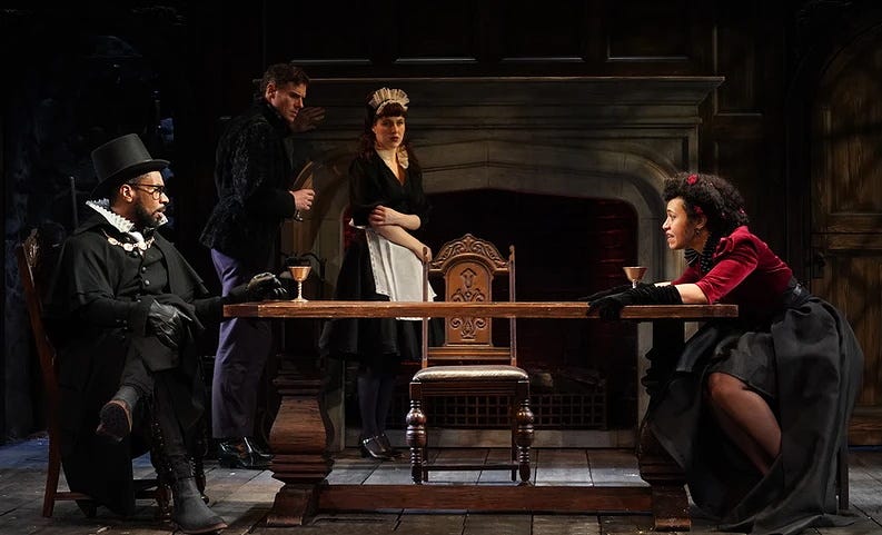 Four characters from Red Bull Theater’s production of Arden of Faversham.