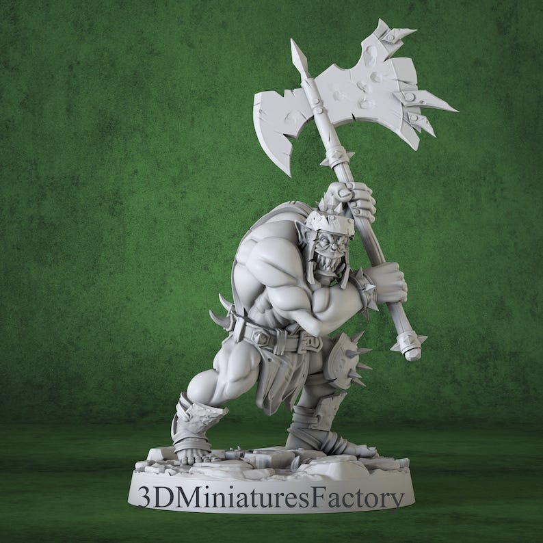 Orc miniature Body Choppers A- DnD Miniature for Tabletop Games — Premium dnd Miniature — Dungeons and Dragons — 3D Printed