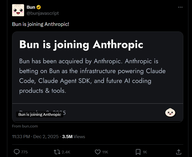 Anthropic Acquired Bun: Here’s What Just Changed in Software Development