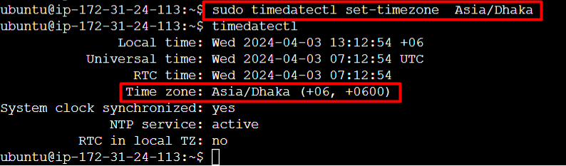 Check & Set the Time zone in Ubuntu Linux