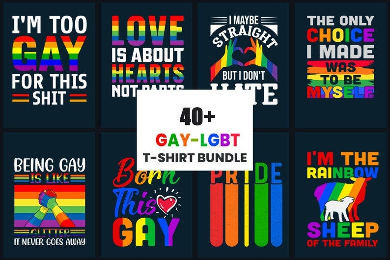 Gay LGBT Pride T Shirt Design Bundle