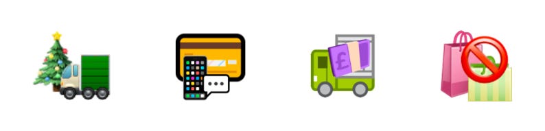 An image showing a range of custom emoji’s created by the Waitrose digital team