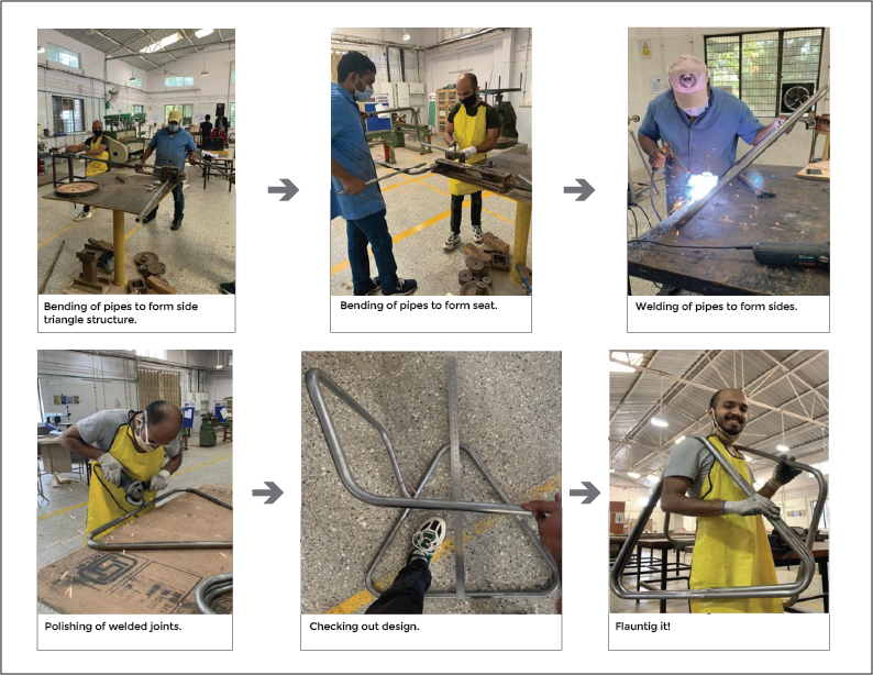 this shows the step by step process of the manufacturing of the chair part 1