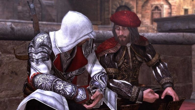 Figure 2. Assassin’s Creed II protagonist Ezio listening  to Leonardo. Source: Ubisoft