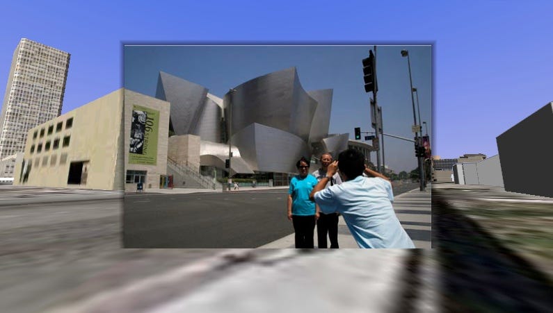 Photo aligned inside Google Earth for USC Viewfinder project.