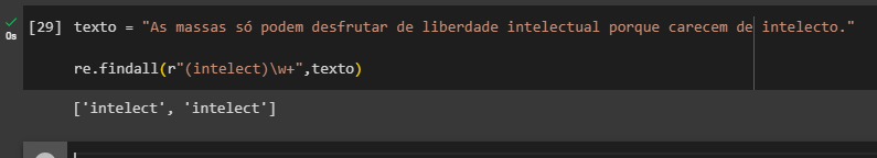 especificar que parte da palavra você quer armazenar na lista