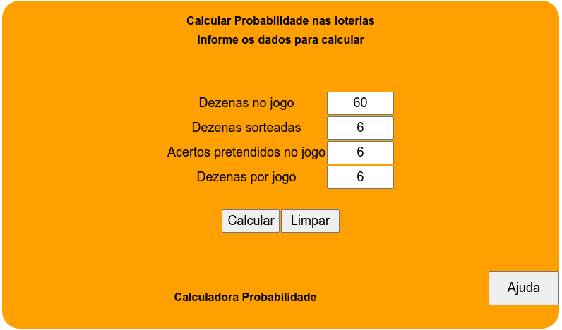 Probabilidade da Mega-Sena calculada no lotocarva.com